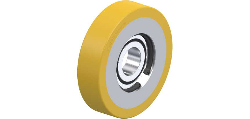 BLICKLE - Galet guide Ø 100mm bandage polyuréthane PU 250kg - FSTH 100x25/25-15K