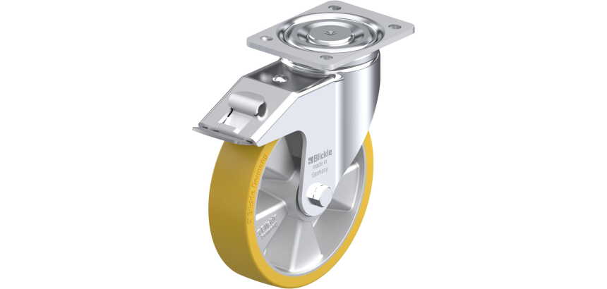 BLICKLE - Roulette pivotante à frein Ø 200mm bandage polyuréthane PU 800kg - LH-ALTH 200K-FI