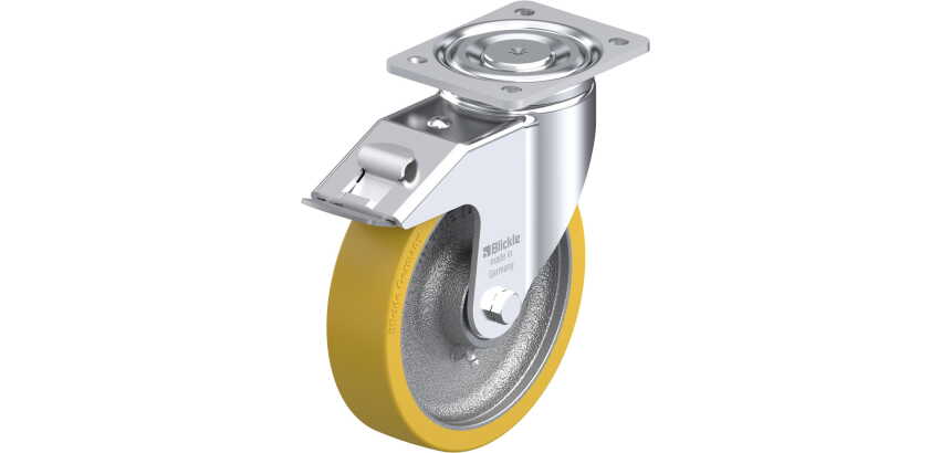 BLICKLE - Roulette pivotante à frein Ø 200mm bandage polyuréthane PU 900kg - LH-GTH 200K-FI