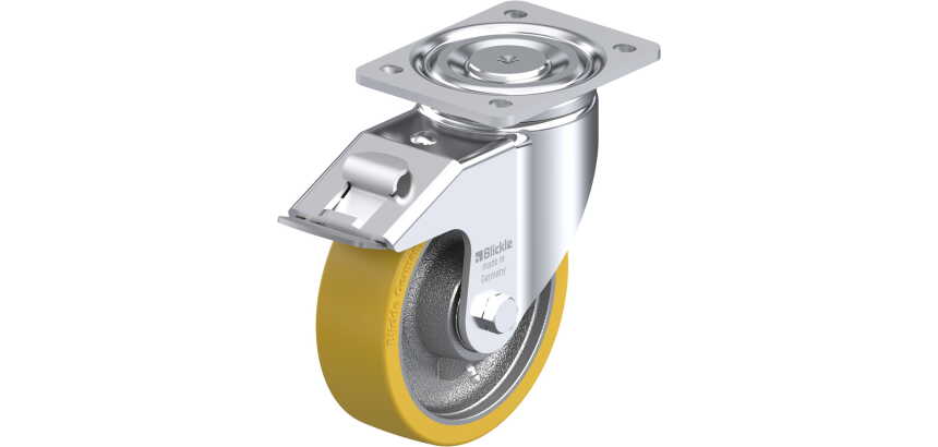 BLICKLE - Roulette pivotante à frein Ø 160mm bandage polyuréthane PU 800kg - LH-GTH 160K-FI