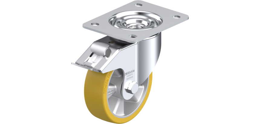 BLICKLE - Roulette pivotante à frein Ø 125mm bandage polyuréthane PU 350kg - LK-ALTH 125K-3-FI