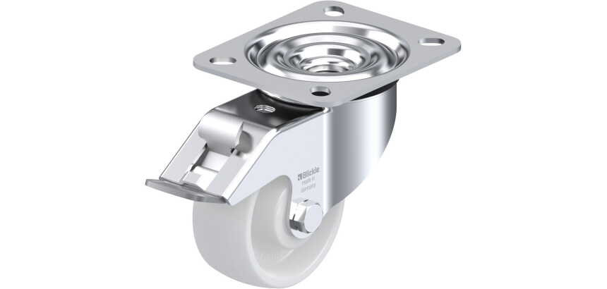 BLICKLE - Roulette pivotante à frein Ø 75mm bandage polyamide PA 6.6 150kg - LE-PO 75R-FI