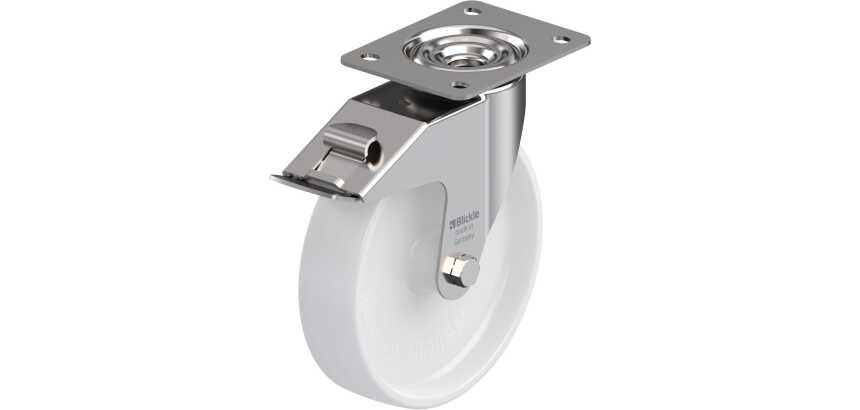 BLICKLE - Roulette pivotante à frein Ø 200mm bandage polyamide PA 6.6 300kg - LEX-PO 200G-FI