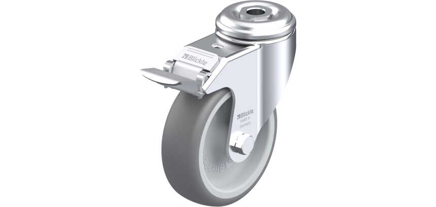 BLICKLE - Roulette pivotante à frein Ø 100mm bandage caoutchouc TPE 110kg - LKRA-TPA 101G-FI