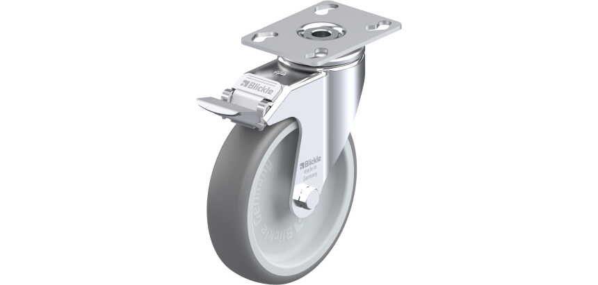 BLICKLE - Roulette pivotante à frein Ø 125mm bandage caoutchouc TPE 120kg - LKPA-TPA 126G-FI