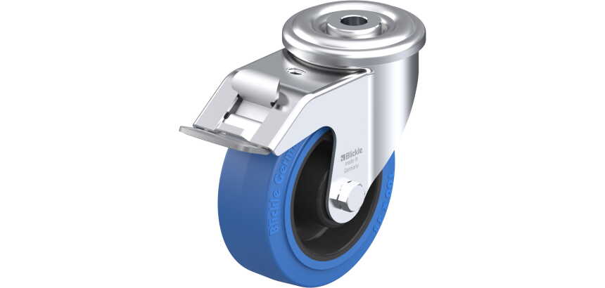BLICKLE - Roulette pivotante à frein Ø 100mm bandage caoutchouc NR 150kg - LER-POEV 100R-FI-SB
