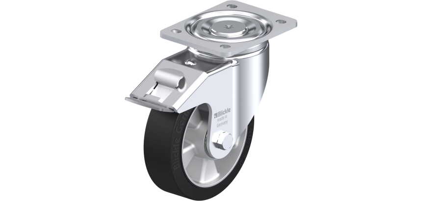 BLICKLE - Roulette pivotante à frein Ø 160mm bandage caoutchouc NR 400kg - LH-ALEV 160K-FI