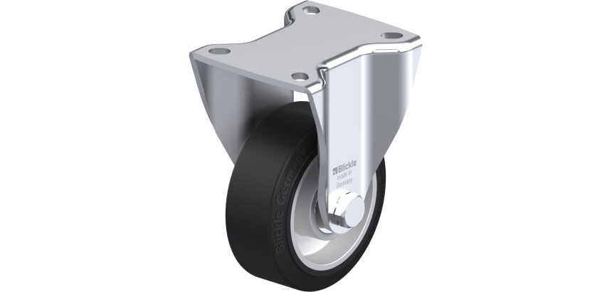 BLICKLE - Roulette fixe Ø 100mm bandage caoutchouc NR 200kg - BH-ALEV 100K-1