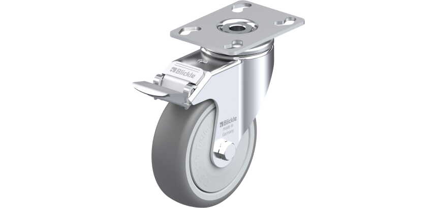 BLICKLE - Roulette pivotante à frein Ø 100mm bandage caoutchouc TPE 110kg - LKPA-TPA 101KF-FI