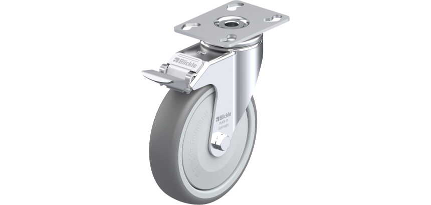 BLICKLE - Roulette pivotante à frein Ø 125mm bandage caoutchouc TPE 120kg - LKPA-TPA 126KF-FI