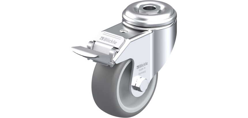 BLICKLE - Roulette pivotante à frein Ø 80mm bandage caoutchouc TPE 100kg - LKRA-TPA 80G-FI