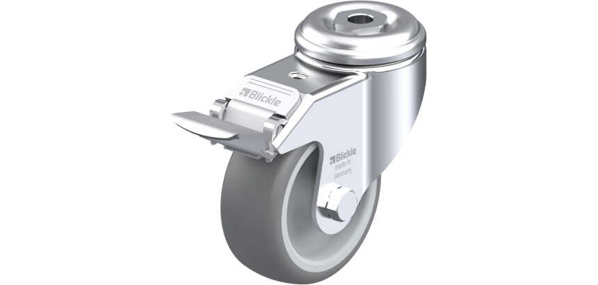 BLICKLE - Roulette pivotante à frein Ø 80mm bandage caoutchouc TPE 100kg - LKRA-TPA 80G-11-FI