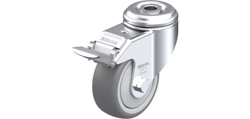 BLICKLE - Roulette pivotante à frein Ø 80mm bandage caoutchouc TPE 100kg - LKRA-TPA 80KF-FI