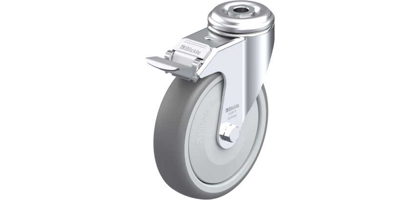 BLICKLE - Roulette pivotante à frein Ø 125mm bandage caoutchouc TPE 120kg - LKRA-TPA 126KF-FI