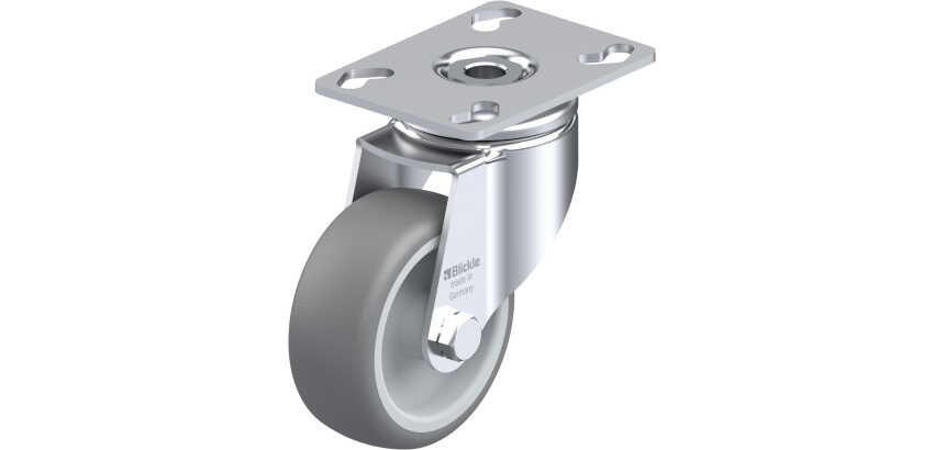 BLICKLE - Roulette pivotante Ø 80mm bandage caoutchouc TPE 100kg - LKPA-TPA 80G