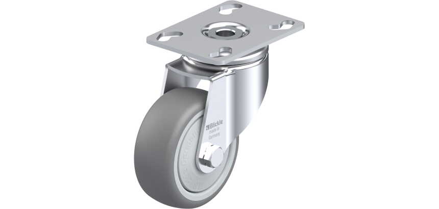 BLICKLE - Roulette pivotante Ø 80mm bandage caoutchouc TPE 100kg - LKPA-TPA 80KF