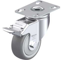 BLICKLE - Roulette pivotante à frein Ø 80mm bandage caoutchouc TPE 100kg - LKPA-TPA 80KF-FI