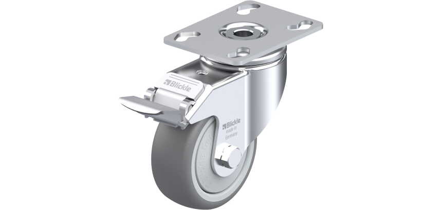 BLICKLE - Roulette pivotante à frein Ø 80mm bandage caoutchouc TPE 100kg - LKPA-TPA 80KF-FI