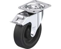 BLICKLE - Roulette pivotante à frein Ø 125mm bandage caoutchouc NR 150kg - LE-POEV 125KA-FI