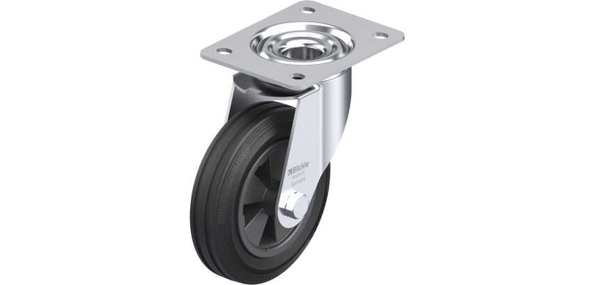 BLICKLE - Roulette pivotante Ø 150mm bandage caoutchouc SBR 135kg - LE-VPP 150G