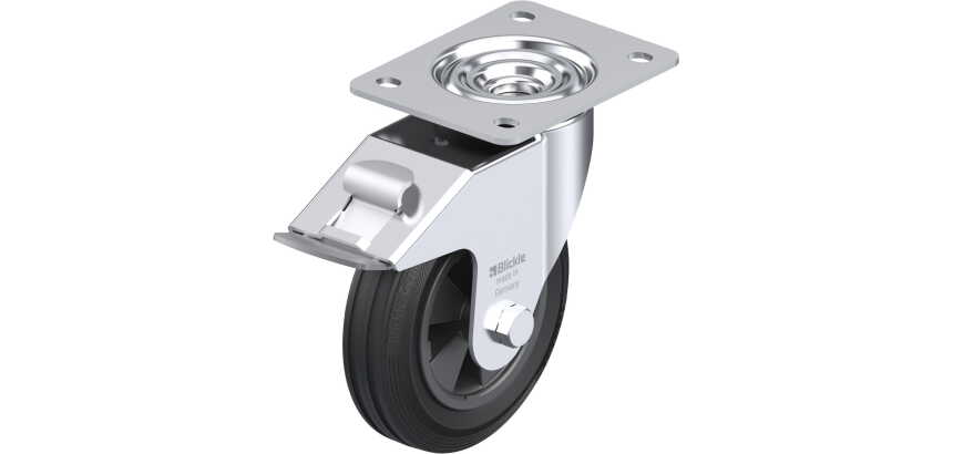BLICKLE - Roulette pivotante à frein Ø 150mm bandage caoutchouc SBR 135kg - LE-VPP 150G-FI
