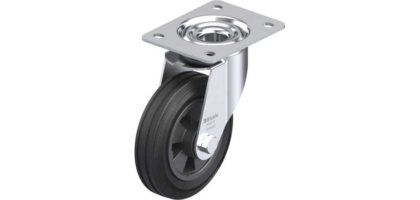 BLICKLE - Roulette pivotante Ø 150mm bandage caoutchouc SBR 135kg - LE-VPP 150R