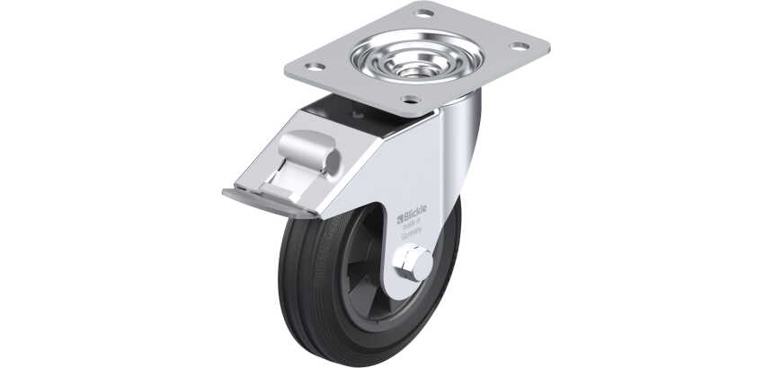 BLICKLE - Roulette pivotante à frein Ø 150mm bandage caoutchouc SBR 135kg - LE-VPP 150R-FI