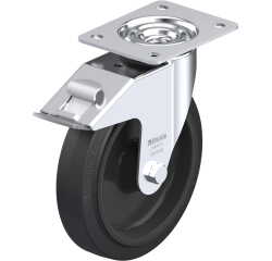 BLICKLE - Roulette pivotante à frein Ø 200mm bandage caoutchouc NR 300kg - LE-POEV 200R-FI