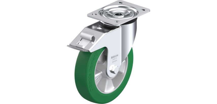 BLICKLE - Roulette pivotante à frein Ø 200mm bandage polyuréthane PU 400kg - L-ALST 200K-FI