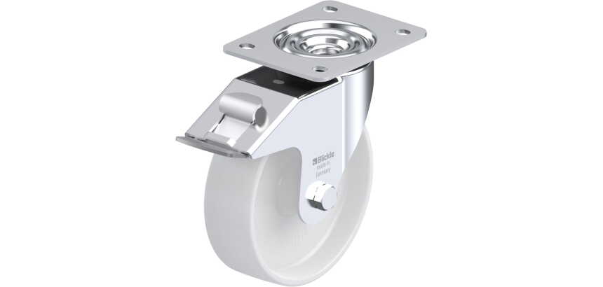 BLICKLE - Roulette pivotante à frein Ø 160mm bandage polyamide PA 6.6 300kg - LE-PO 160G-FI