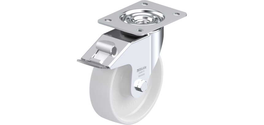 BLICKLE - Roulette pivotante à frein Ø 160mm bandage polyamide PA 6.6 300kg - LE-PO 160R-FI