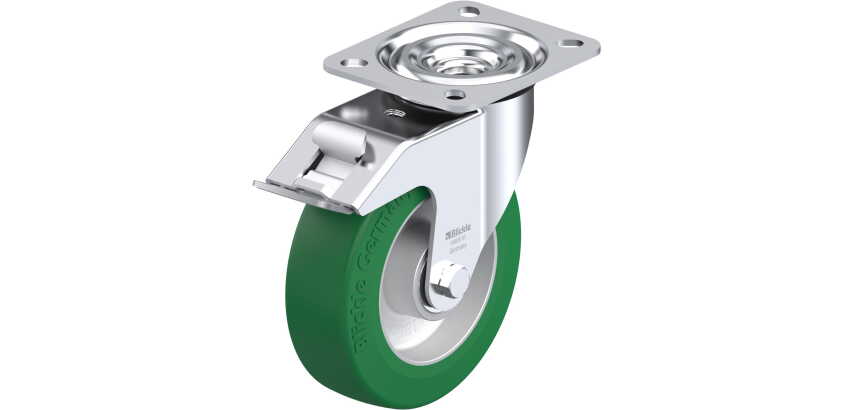 BLICKLE - Roulette pivotante à frein Ø 125mm bandage polyuréthane PU 250kg - L-ALST 125K-FI