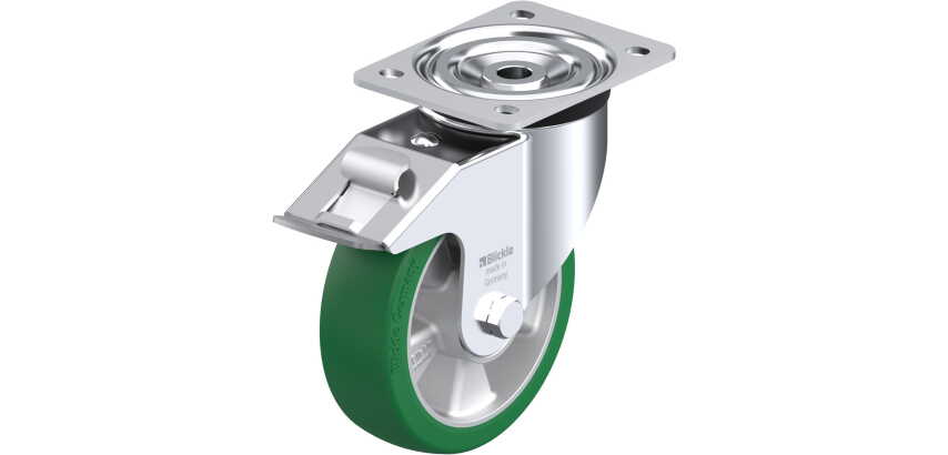 BLICKLE - Roulette pivotante à frein Ø 160mm bandage polyuréthane PU 400kg - L-ALST 160K-FI
