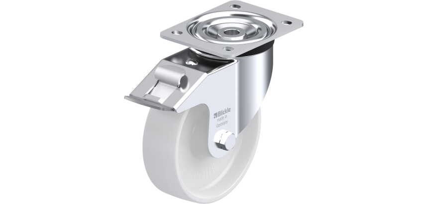 BLICKLE - Roulette pivotante à frein Ø 160mm bandage polyamide PA 6.6 400kg - L-PO 160R-FI