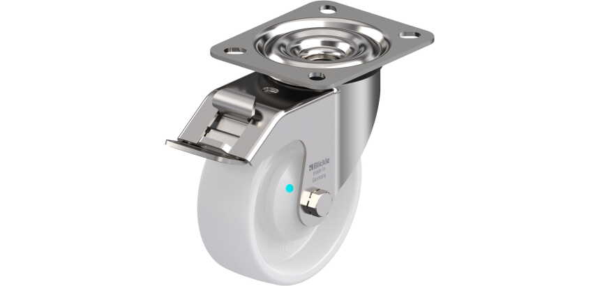 BLICKLE - Roulette pivotante à frein Ø 100mm bandage polyamide PA 6.6 150kg - LEX-PO 100KAD-FI