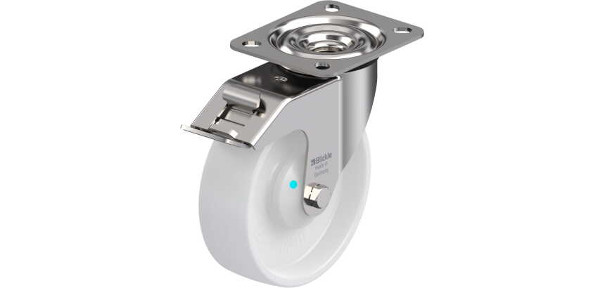 BLICKLE - Roulette pivotante à frein Ø 125mm bandage polyamide PA 6.6 150kg - LEX-PO 125KAD-FI
