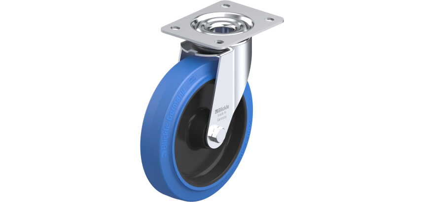 BLICKLE - Roulette pivotante Ø 200mm bandage caoutchouc NR 300kg - LE-POEV 200R-SB