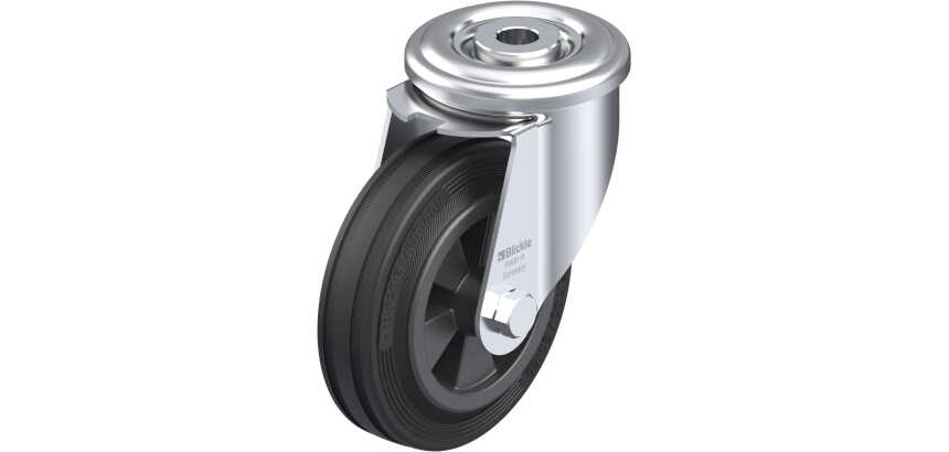 BLICKLE - Roulette pivotante Ø 100mm bandage caoutchouc SBR 70kg - LER-VPP 100G