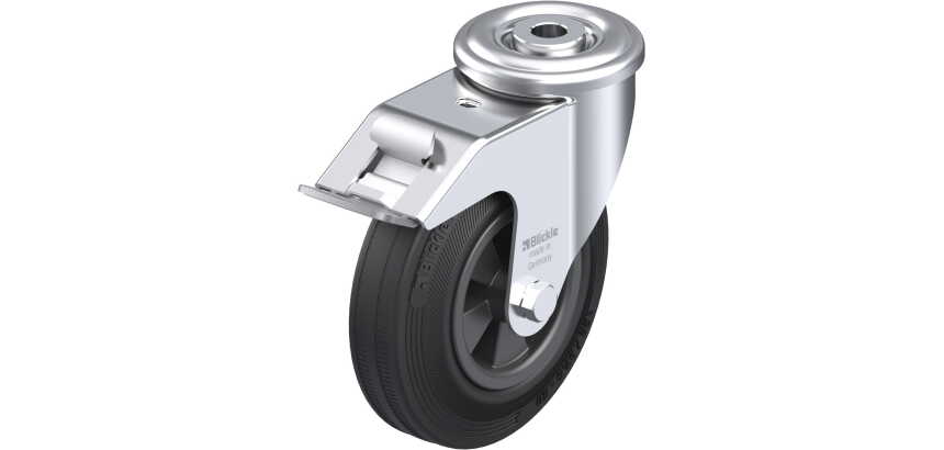 BLICKLE - Roulette pivotante à frein Ø 125mm bandage caoutchouc SBR 100kg - LER-VPP 125G-FI