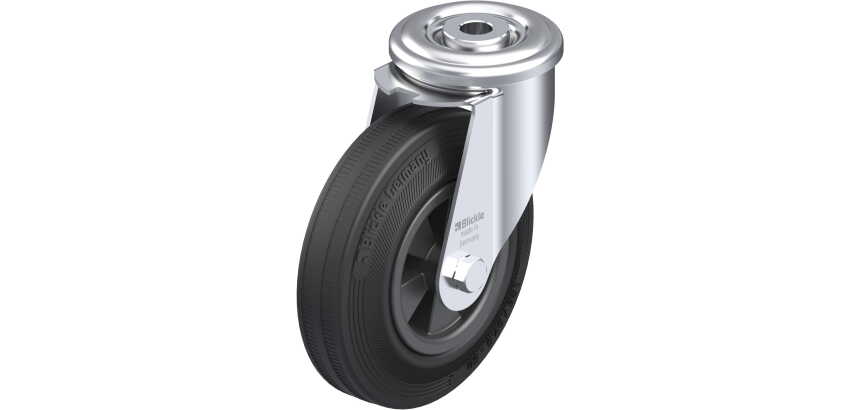 BLICKLE - Roulette pivotante Ø 125mm bandage caoutchouc SBR 100kg - LER-VPP 125G