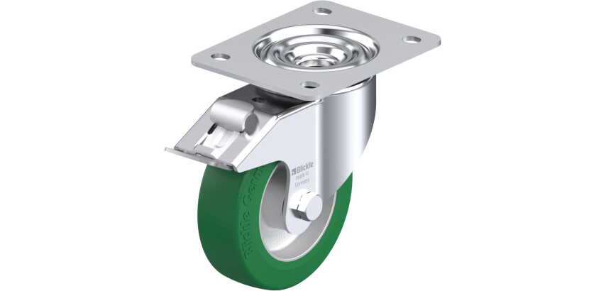 BLICKLE - Roulette pivotante à frein Ø 125mm bandage polyuréthane PU 350kg - LK-ALST 125K-3-FI