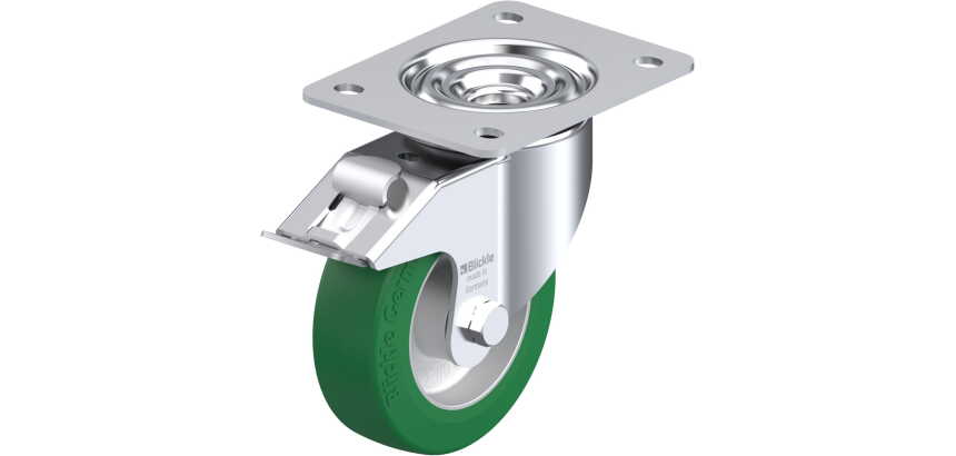 BLICKLE - Roulette pivotante à frein Ø 125mm bandage polyuréthane PU 350kg - LK-ALST 125K-3-FI