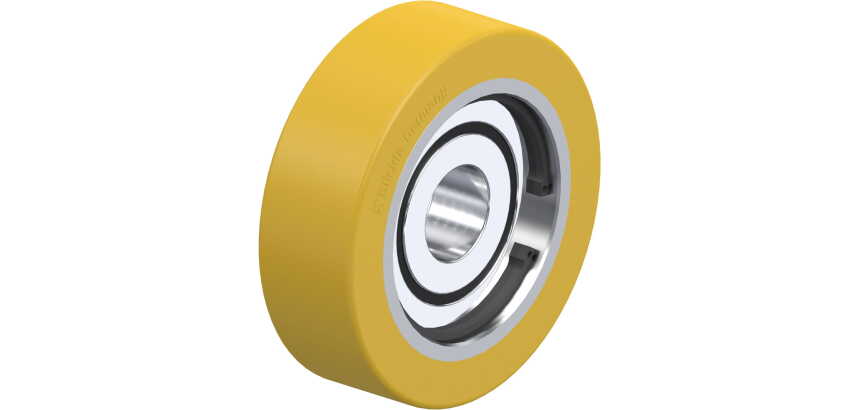 BLICKLE - Galet guide Ø 80mm bandage polyuréthane PU 230kg - FSTH 80x25/20-15K