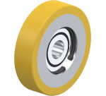 BLICKLE - Galet guide Ø 100mm bandage polyuréthane PU 250kg - FSTH 100x25/20-15K