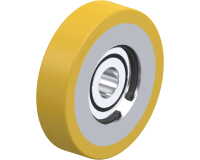 BLICKLE - Galet guide Ø 100mm bandage polyuréthane PU 250kg - FSTH 100x25/20-15K