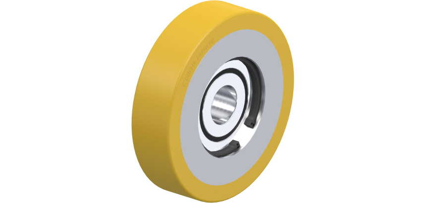 BLICKLE - Galet guide Ø 100mm bandage polyuréthane PU 250kg - FSTH 100x25/20-15K