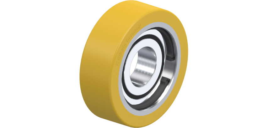 BLICKLE - Galet guide Ø 75mm bandage polyuréthane PU 215kg - FSTH 75x25/25-15K