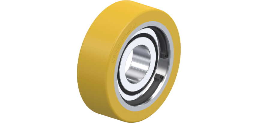 BLICKLE - Galet guide Ø 75mm bandage polyuréthane PU 215kg - FSTH 75x25/25-15K