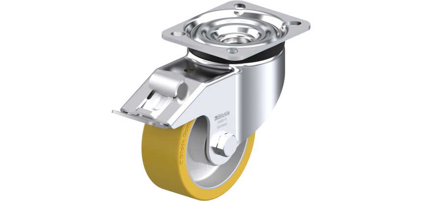BLICKLE - Roulette pivotante à frein Ø 100mm bandage polyuréthane PU 350kg - LK-ALTH 100K-1-FI