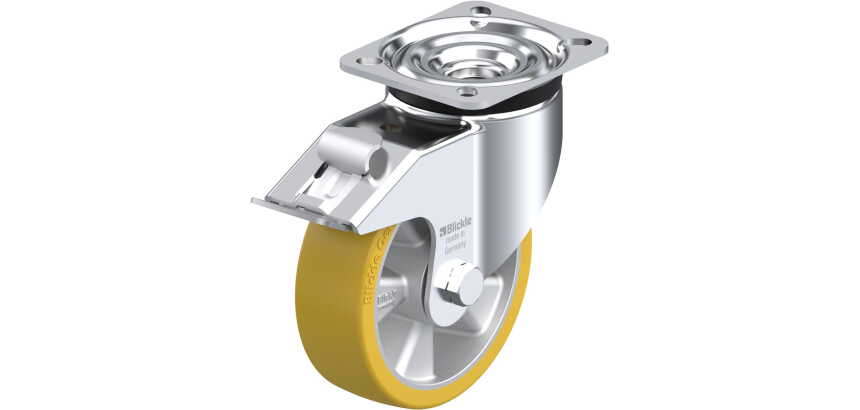 BLICKLE - Roulette pivotante à frein Ø 125mm bandage polyuréthane PU 350kg - LK-ALTH 125K-1-FI